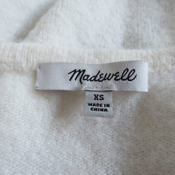 MADEWELL Cozy Walker Open Front Cardigan in Antique Cream Wool Alpaca - Size XS - Picture 14 of 15